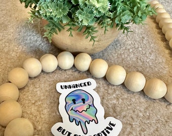 Sticker sans charnière | Autocollant imperméable en vinyle | Sticker drôle de santé mentale | autocollant drôle | Questions de santé mentale | Sticker bouteille d'eau