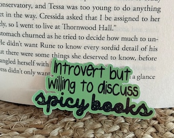 Funny Introvert Sticker Waterproof Vinyl | Cute Bookish Stickers | Aesthetic Stickers for Kindle | Spicy Book Lover | Cute Book Stickers
