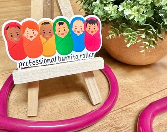 Adesivo de vinil à prova d'água para burrito de bebê | Adesivo para UTI Neonatal | Enfermagem | Profissional de saúde | Enfermeiro de bebê | Adesivo para enfermeira de bebê | Adesivos para enfermeira de UTI Neonatal