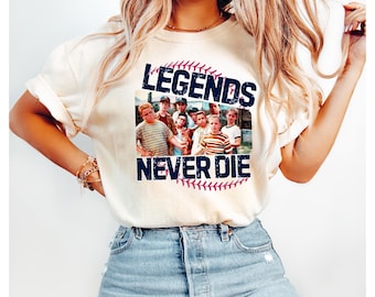 Chemise rétro confort des années 1990 Legends Never Die, T-shirt de baseball, Chemises de l'équipe de baseball de l'équipe de baseball, T-shirt de l'équipe de baseball, Chemise de baseball