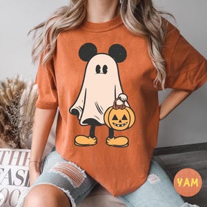 Disney Mickey Ghost Shirt, Comfort Colors Shirt, Mickey Halloween Shirt, Minnie Halloween Shirt, Disney Halloween Shirt