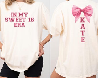Personalized Sweet Sixteen Shirt with Name, Comfort Colors Birthday Tee, 16th Birthday Girl Outfit
