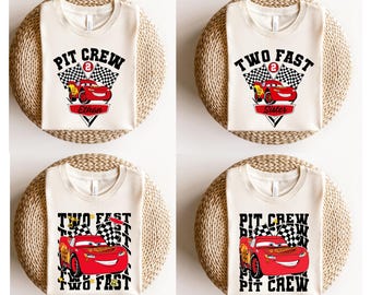 Two Fast Pit Crew Lightning McQueen Birthday Shirt, Family Matching  Cars Birthday Shirt, Cars Birthday Boy Tee,  Birthday Boy Tee