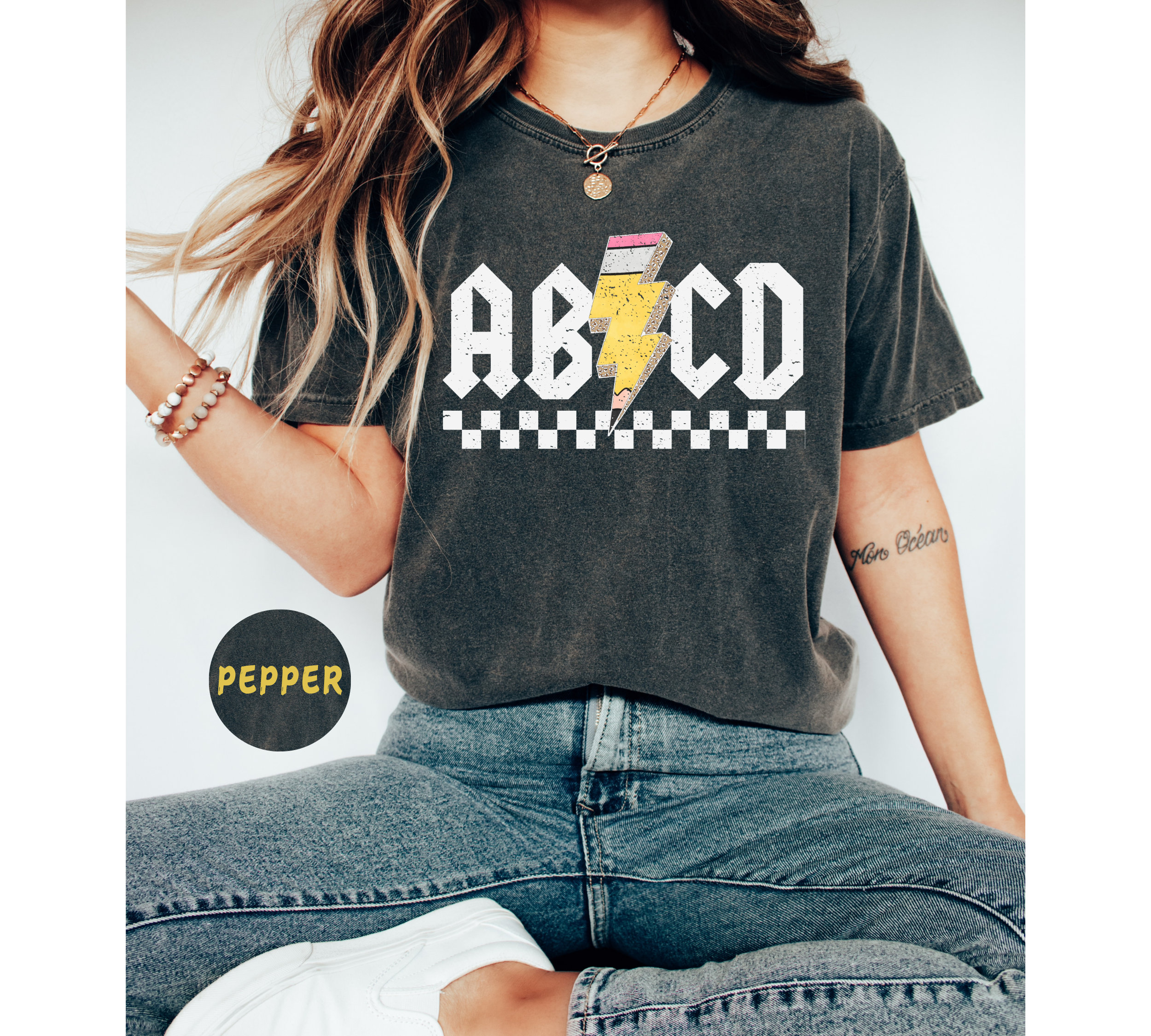 Abcd Teacher Comfort Colors Shirt, Teacher Shirt, Back To School Shirt, Kindergarten Teacher Shirt,Elementary School Shirt,Gift For Teacher