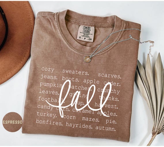 Comfort Colors® Fall Shirt, Cozy Fall Shirt, Womens Fall Shirts, Fall Tshirt, Pumpkin Patch Shirt, Autumn Words Tee, Thanksgiving Shirt