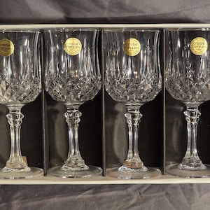 Set of 4 Longchamp Cristal D&#39;arques Lead Crystal Stemware 6 oz