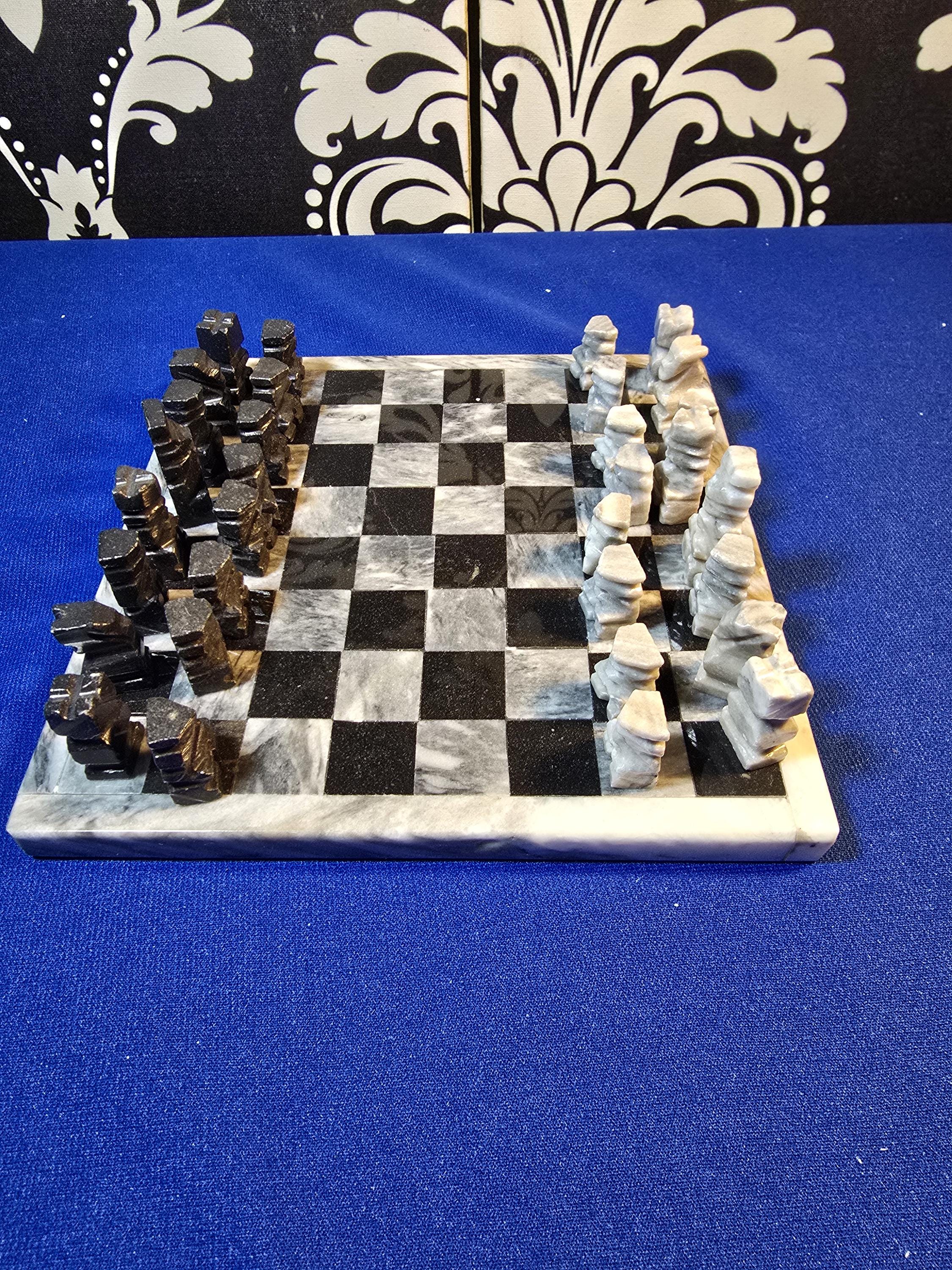 Jeu de Dames en bois - grand plateau réversible échecs