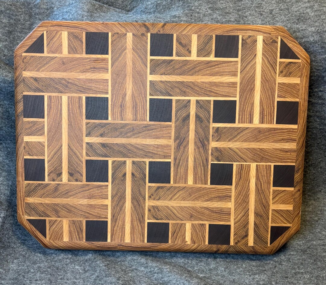 Beautiful 3D End Grain, Cutting Serving Bread Board, Basket Weave ...