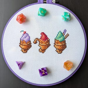Chibi Mimic Taiyaki Cross Stitch Pattern, Pixel Art D&D Project (Digital PDF)