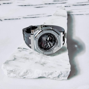 Casio GA-2100 G-Shock Watch – Metal Case & Rubber Strap Mod – Brick Dial bild 2