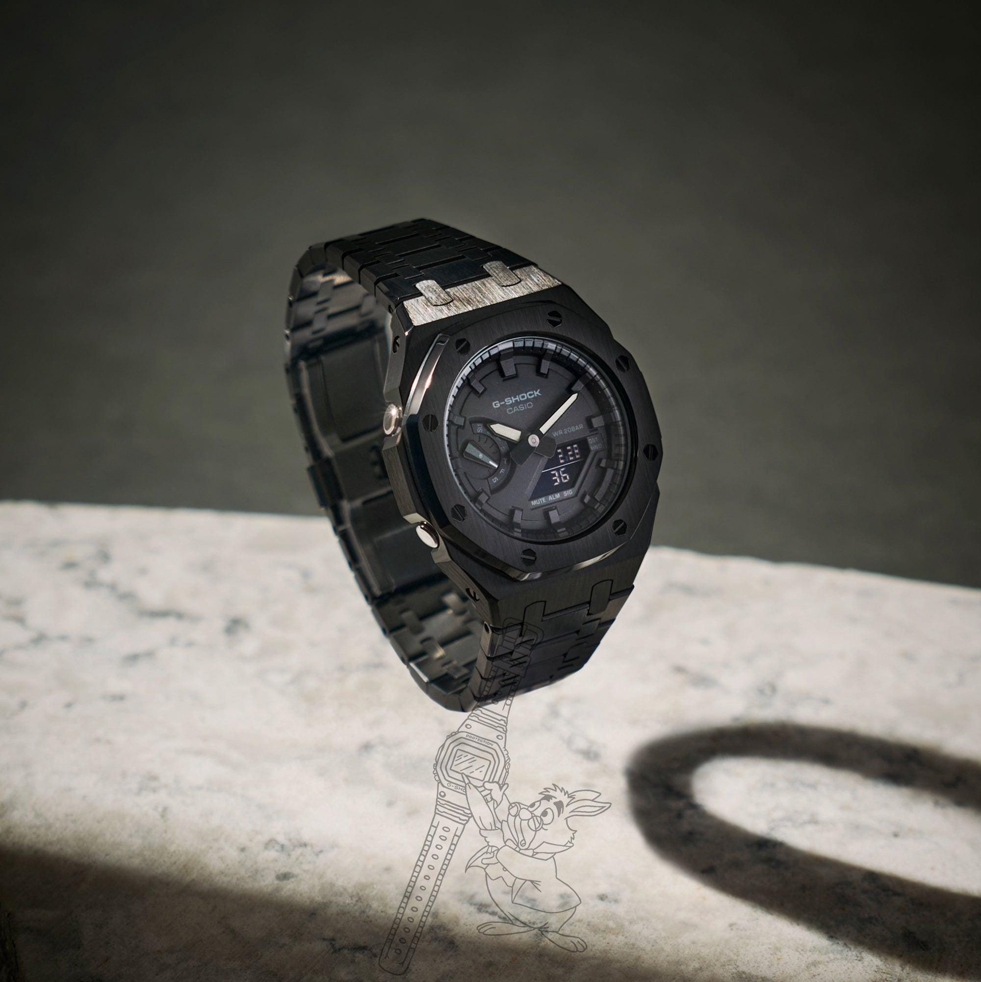 GA-2100 Custom G-Shock Mod All Black Men's Watch