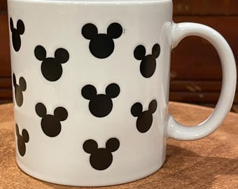 Mouse White and Black Mug Vintage Mickey Disney Mug Approx 8 ounce Capacity
