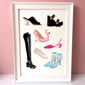 Shoe Wall Print,Chic Wall Art,High fashion prints,Shoe lover gift,High heels,Home decor,Fashion Wall Art,Luxury Print,Gift for her