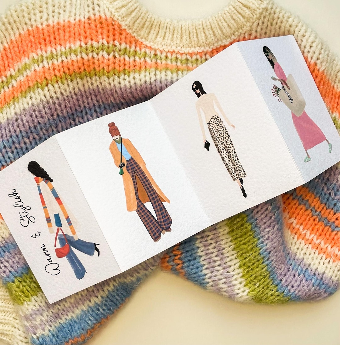 Fashion Card Illustrated, Fashion Greeting Card, Handmade Greeting Card ...