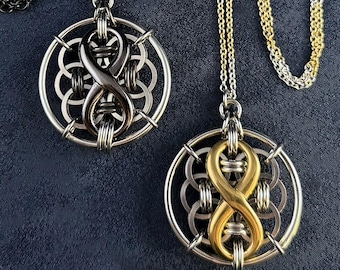 Infinity Helm Medallion - Handcrafted Chainmaille Jewelry - Bold Gift for Men