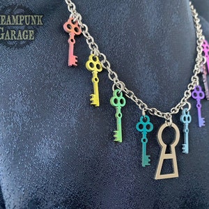 Key and Lock necklace Custom Titanium and stainless steel image 1