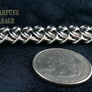 Vertebrae Bracelet Mens HEAVY DUTY Metal Chainmaille Jewelry Steel or Titanium Show Your Backbone image 5