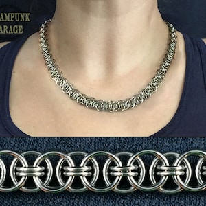Customizable Helm Weave Chain - Unique Chainmail Necklace, Bracelet, or Keychain in Titanium or Stainless Steel