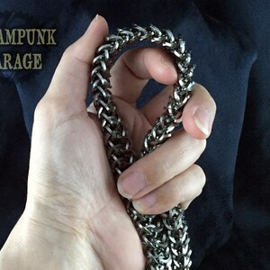 Square Steel Wallet or Key Chain HEAVY DUTY Chainmaille Interwoven 4 in 1 Pattern image 7