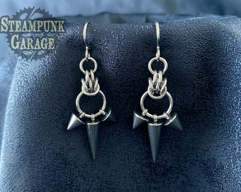 Scherzo SPIKE Earrings - Stainless STEEL - Elegant Chainmaille Jewelry - Unique Gift for Women - Matching Pendant Necklace Upgrade Available