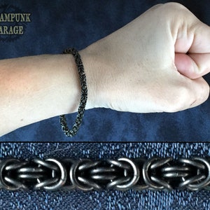 Byzantinerkette - TITAN- oder Edelstahl-Armband - X-SMALL 19swg - Chainmaille-Schmuck - Halskette-Geldbeutel-Kette Schlüsselanhänger