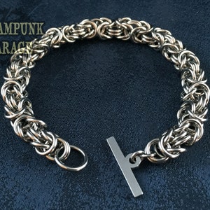 Byzantine Stainless or Titanium Classic Chainmaille Bracelet Kings Chain Etruscan Chain image 3