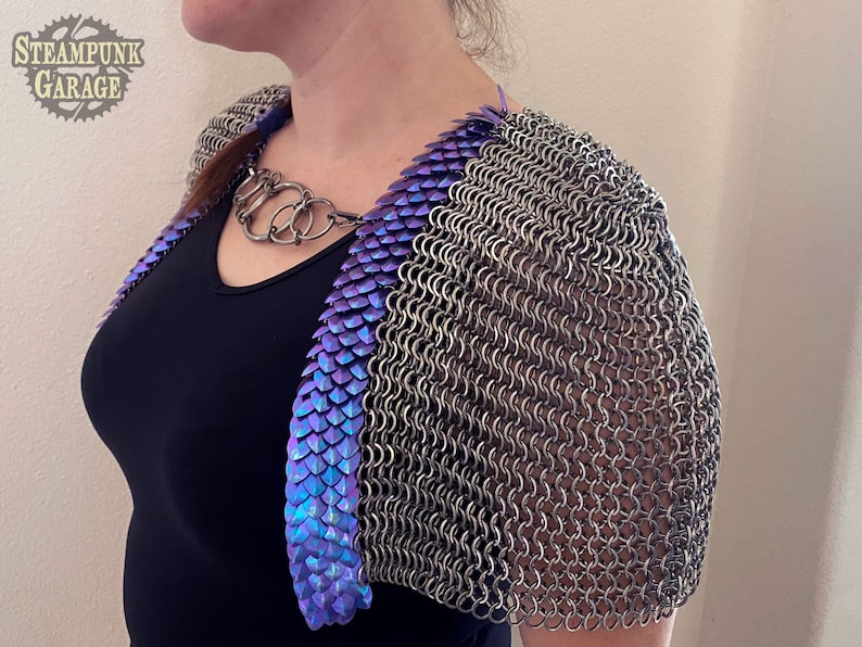 Titanium Capelet Mini Cape Shawl Scalemaille 100% Titanium image 2