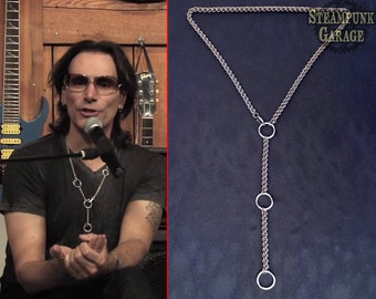 Steve Vai inspired chain - Stainless or Titanium Flying V necklace - JPL adjustable Chainmaille