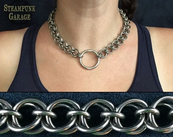 Bold Chainmaille Jewelry Set: Titanium or Stainless Steel Necklace - Handcrafted Chainmaille Jewelry - Customizable Options Available!