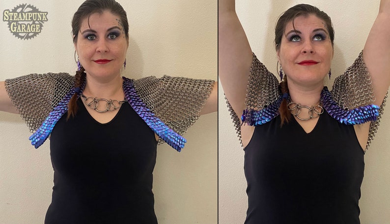 Titanium Capelet Mini Cape Shawl Scalemaille 100% Titanium image 7