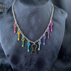 Key and Lock necklace Custom Titanium and stainless steel image 2