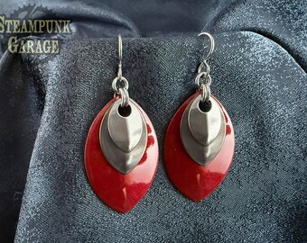 Crimson Dragon Scale Earrings - Channel Your Inner Fire - LIMITED EDITION!