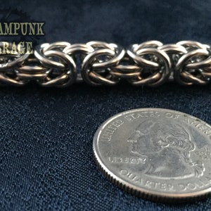 Byzantine Stainless or Titanium Classic Chainmaille Bracelet Kings Chain Etruscan Chain image 5