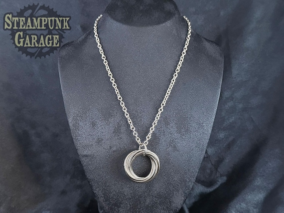 Lucky Mobius Fidget Necklace - Stainless STEEL Tactile Necklace - Elegant Chainmaille Jewelry - Unique Gift for Women