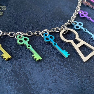 Key and Lock necklace Custom Titanium and stainless steel image 3