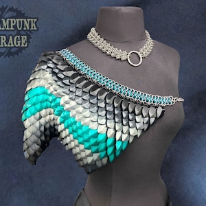 Gift of Myth and Majesty: Custom Dragonscale Shoulder Drape for Women - Lightweight PREMIUM Anodized Aluminum Scalemaille