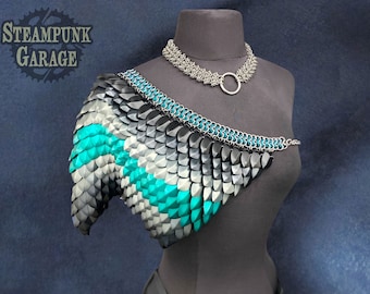 AA Shoulder Drape - Lightweight PREMIUM anodized aluminum Scalemaille - No grey ruboff on your skin!