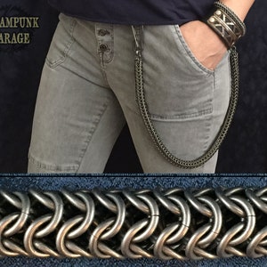 Cadena de titanio con tejido de malla redonda única - Pieza de joyería versátil - MEDIANA 16swg - Hecha a mano por encargo - Collar, pulsera y llavero únicos