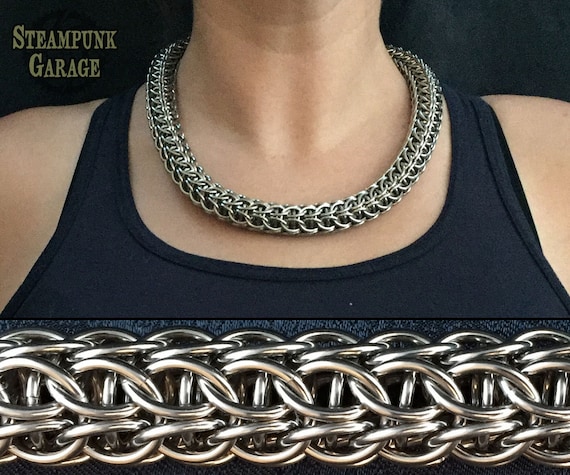 Chainmaille Necklace in Stainless Steel
