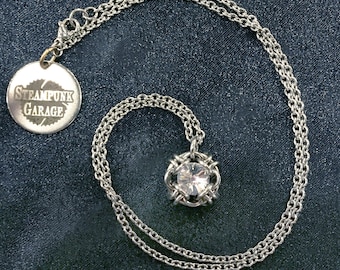 Gorgeous Quartz Capture Pendant - Modern Stainless Steel Necklace - Unique Gift for Her - Handmade Jewelry