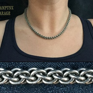 Cadena torcida JPL3 - Collar de TITANIO o ACERO INOXIDABLE - PEQUEÑO 18swg - Joyería elegante de malla - Pulsera personalizada, cadena para billetera, llavero