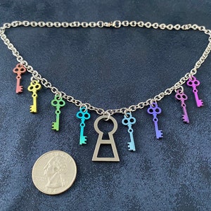 Key and Lock necklace Custom Titanium and stainless steel image 4