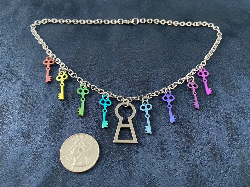 Key and Lock necklace Custom Titanium and stainless steel image 4