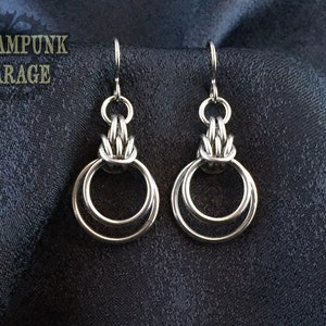 Elegant Stainless Steel Chainmaille Earrings: Scherzo Drop Design - Perfect Gift for Her - Upgrade with Pendant Necklace!