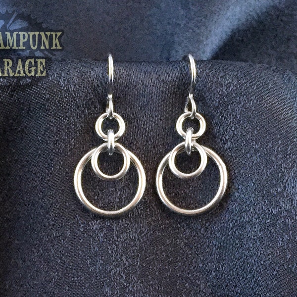 Circles Earrings - Stainless Steel with Allergy-free Titanium Hooks!