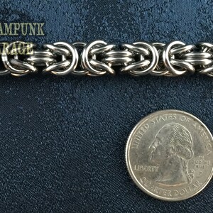 Byzantine Stainless or Titanium Classic Chainmaille Bracelet Kings Chain Etruscan Chain image 4