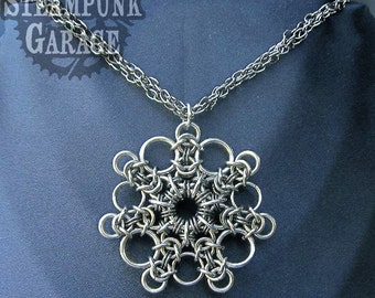 Dramatic Snowflake Chainmaille Pendant
