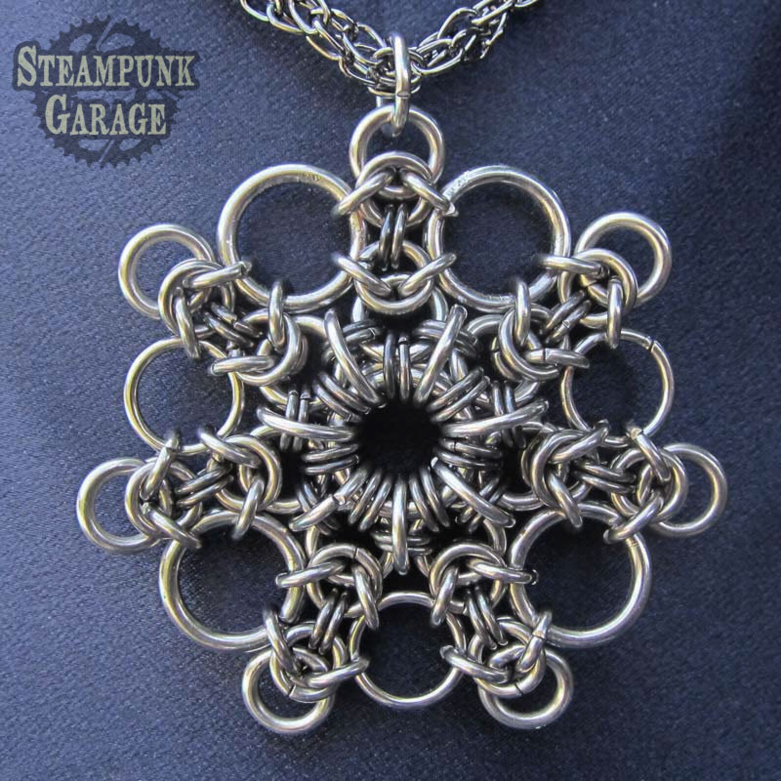 Dramatic Snowflake Chainmaille Pendant - Etsy