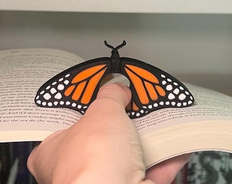 Sujetapáginas para libros con forma de mariposa monarca / Accesorio de lectura impreso en 3D de PLA