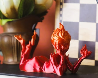 Feuer Sprite Figur | Fantasy-Buch-Dekor, Crescent City, ACOTAR inspiriert Regalzubehör